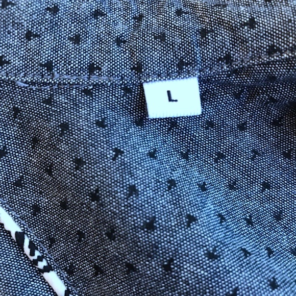 Ch. Dot Print Cotton Chambray L/S Button Up NWOT/L - Picture 9 of 10